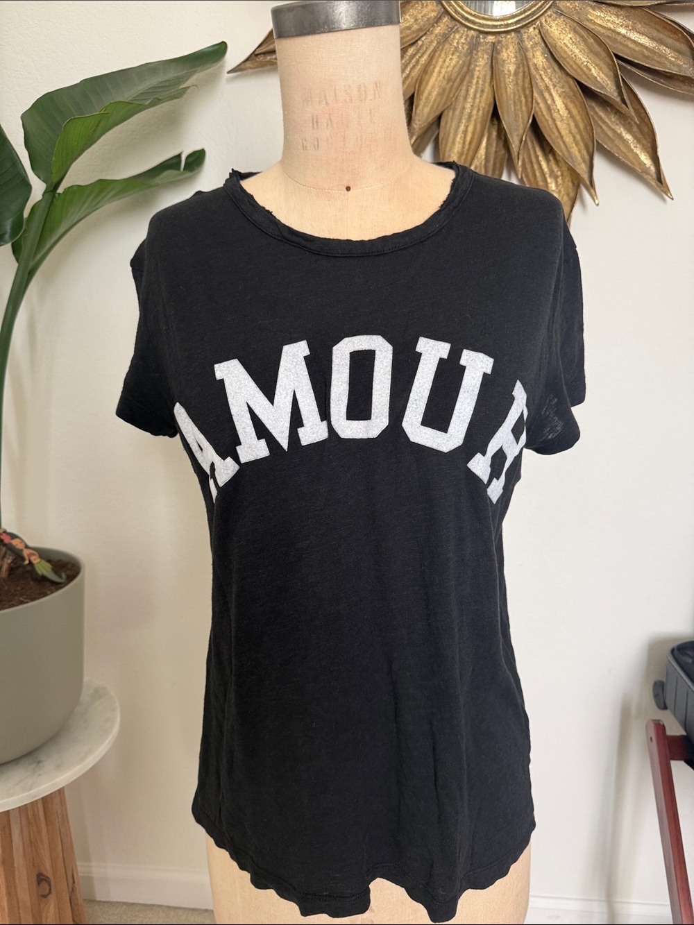 Zadig & Voltaire Black 'AMOUR' Graphic Short Sleeve Tee